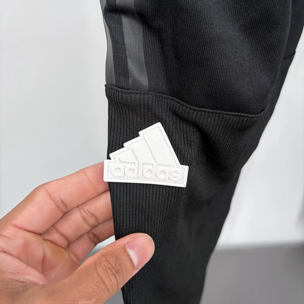 Adidas 3-Stripes‎ Black/White Cuffed Pants Men's 2XL (HG2064) Drawstring NWT - Picture 4 of 10